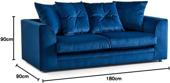 Plush Velvet Dylan Sofa Collection – 3-Seater, 2-Seater, 4-Seater, L-Shaped, Corner, & More (Easy to clean)