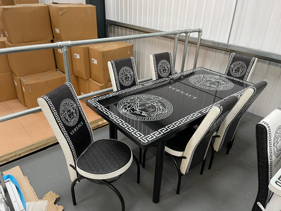 Black Versace Dining Table Set