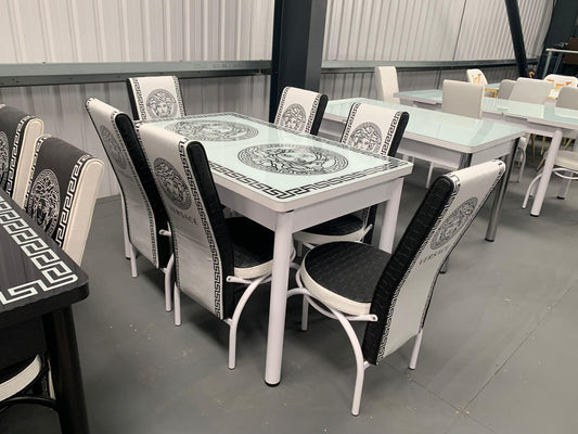 White Versace Dining Table Set